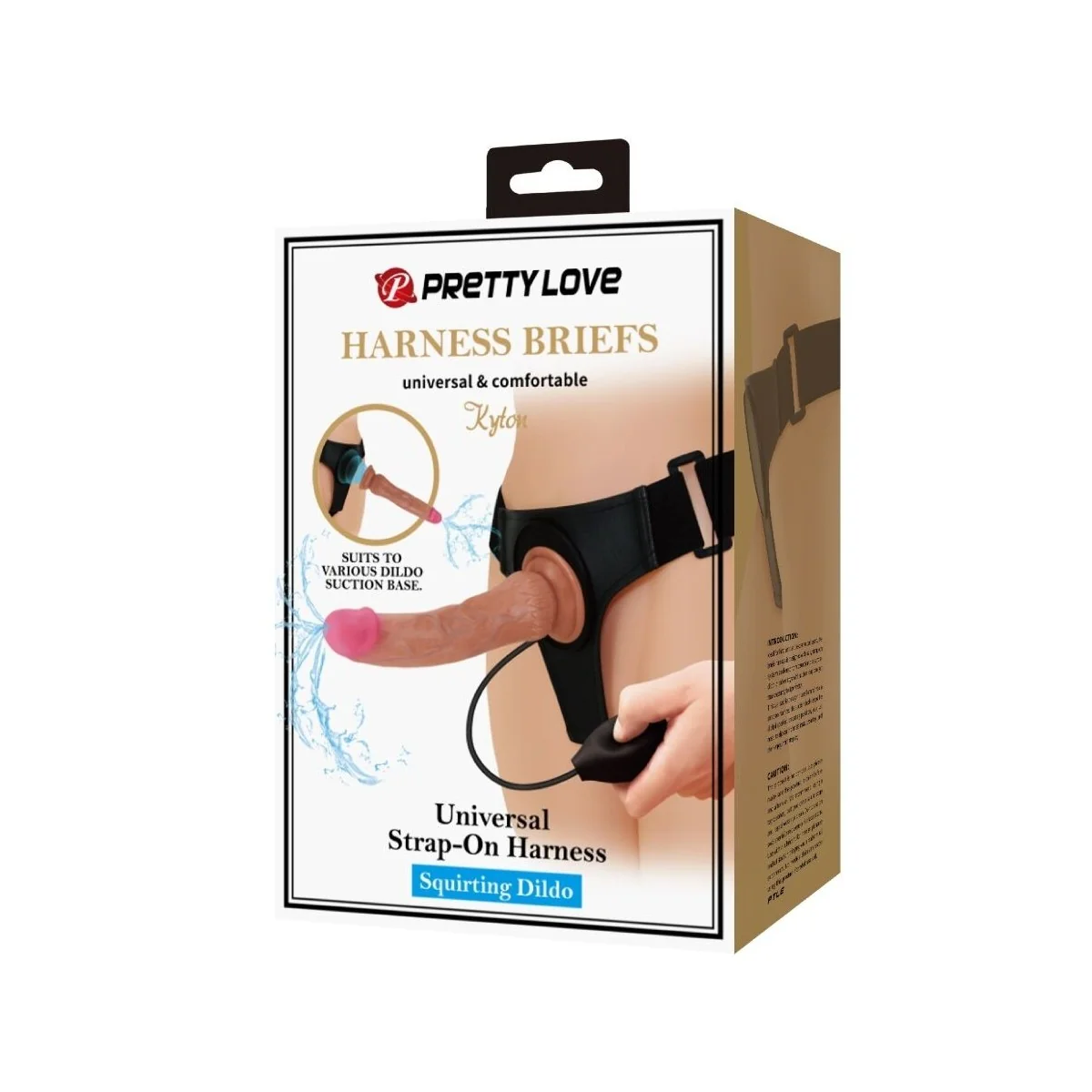 Kyton Universal Harness Slip mit Squirting Dildo 19 cm Mulato von Pretty Love kaufen | Fesselliebe