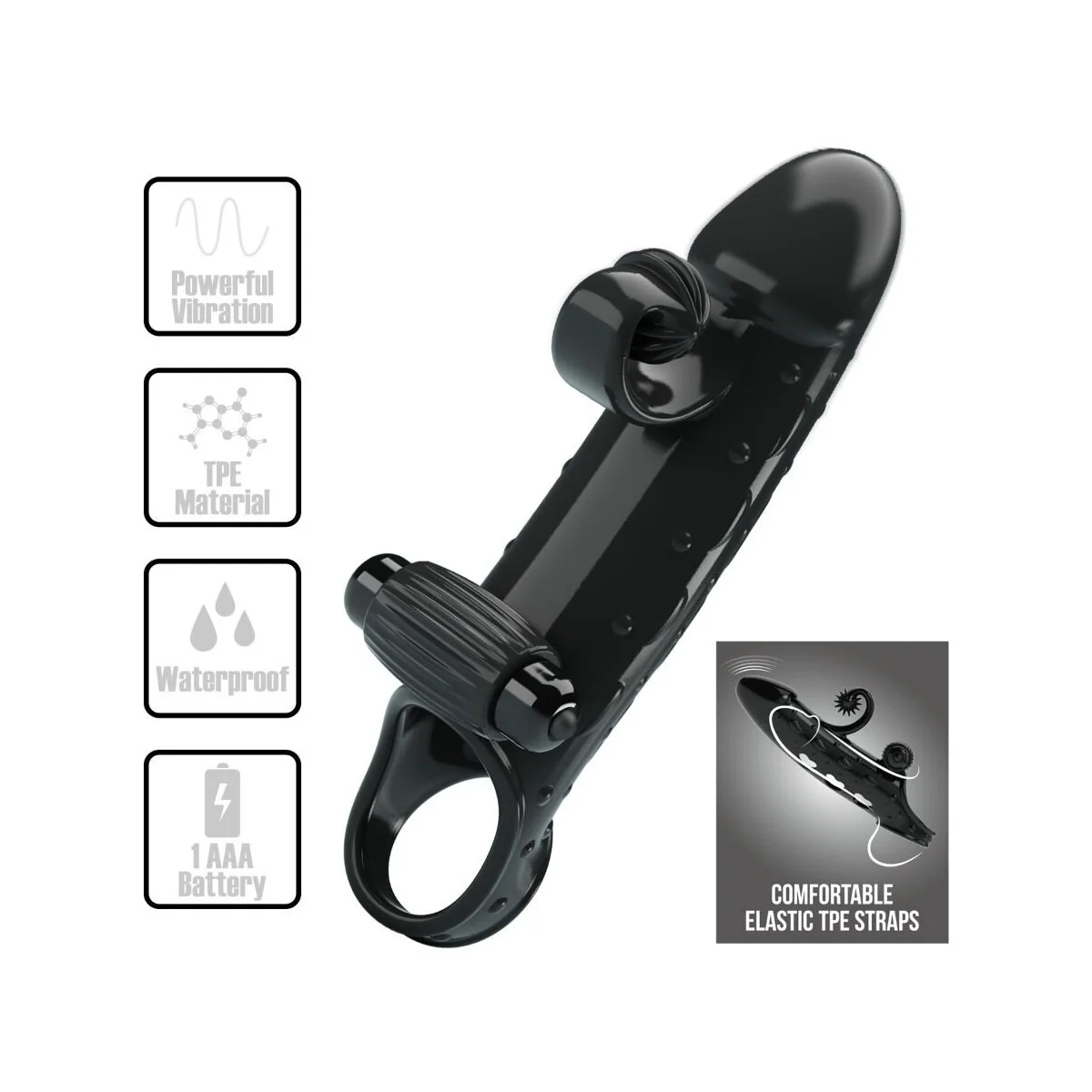 Vibrierende Penishülle Schwarz von Romance kaufen | Fesselliebe