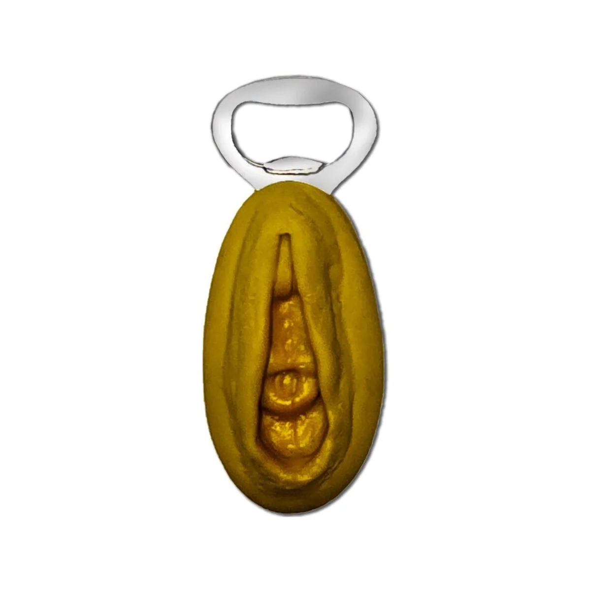 SILBERNER ÖFFNER MIT GOLDENER VAGINAFORM VON DIABLO PICANTE