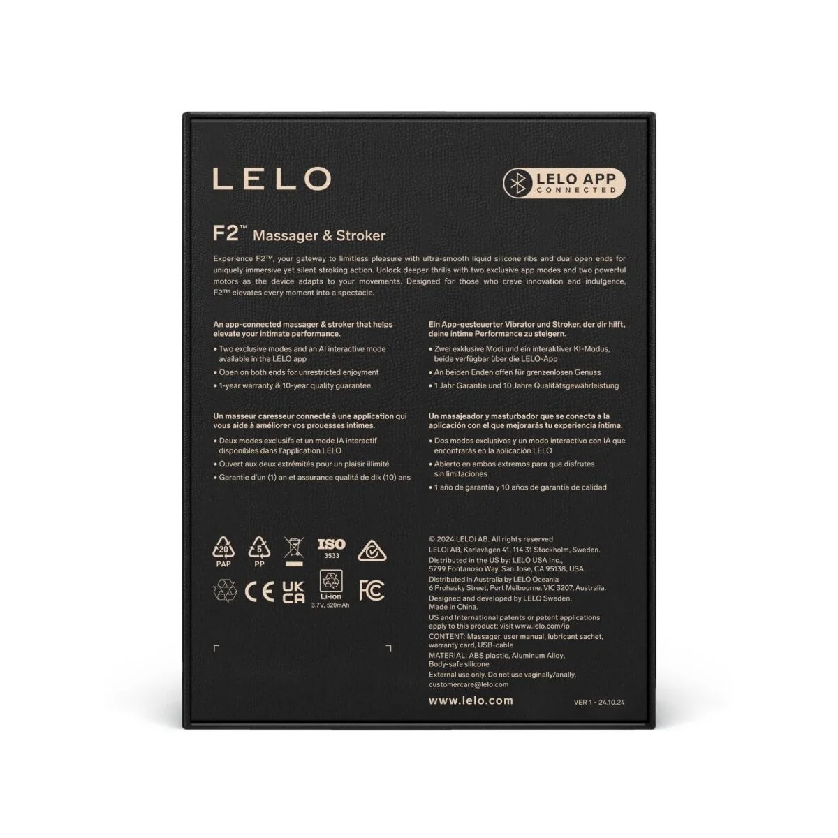 F2s™ Teal Männlicher Masturbator Rot von Lelo kaufen | Fesselliebe