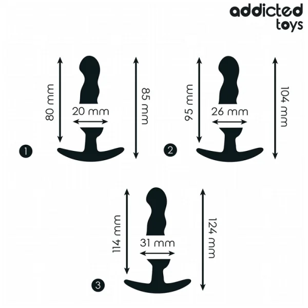 3ER-SET ANALPLUG MODELL 1 VON ADDICTED TOYS