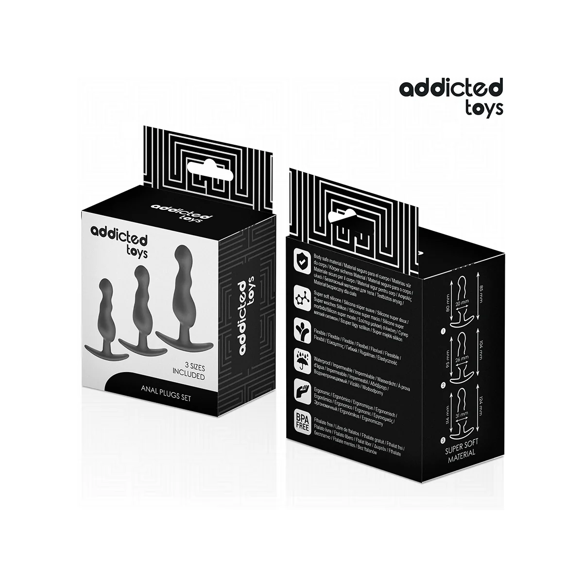 3ER-SET ANALPLUG MODELL 1 VON ADDICTED TOYS