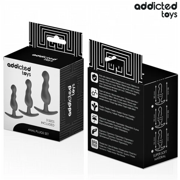 3ER-SET ANALPLUG MODELL 1 VON ADDICTED TOYS