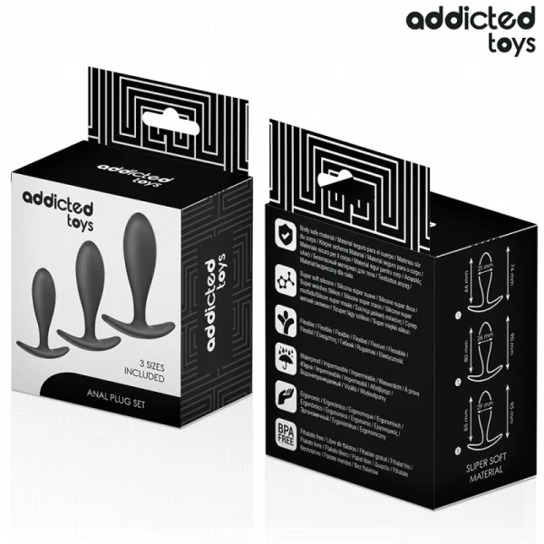 3ER-SET ANALPLUG MODELL 2 VON ADDICTED TOYS