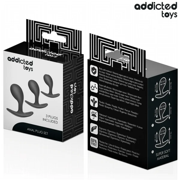 3ER-SET ANALPLUG MODELL 3 VON ADDICTED TOYS