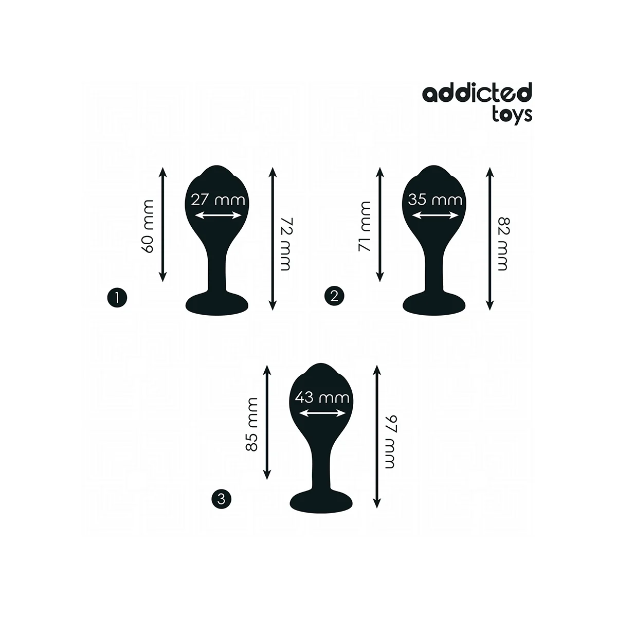 3ER-SET ANALPLUG MIT JUWEL VON ADDICTED TOYS