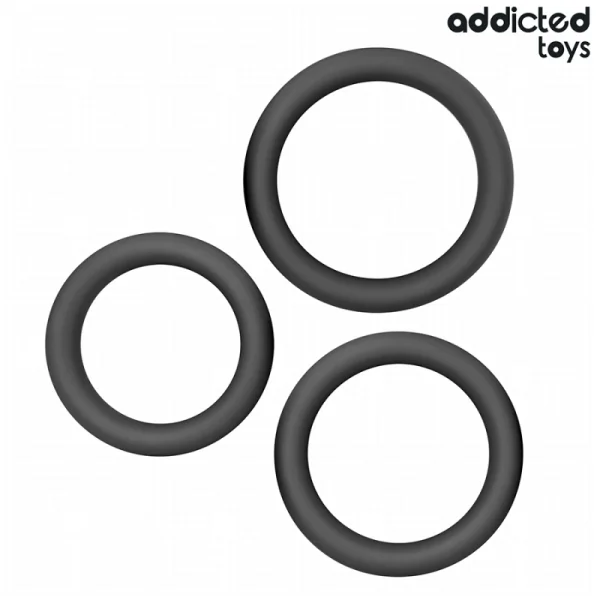 SET AUS FLACHEN SILIKONRINGEN VON ADDICTED TOYS