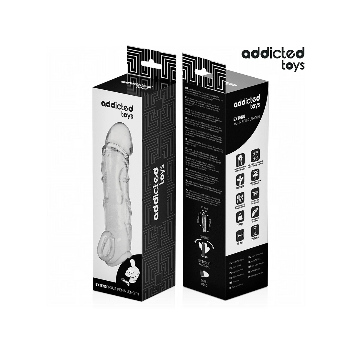 TRANSPARENTE PENISVERLÄNGERUNG 27 CM VON ADDICTED TOYS