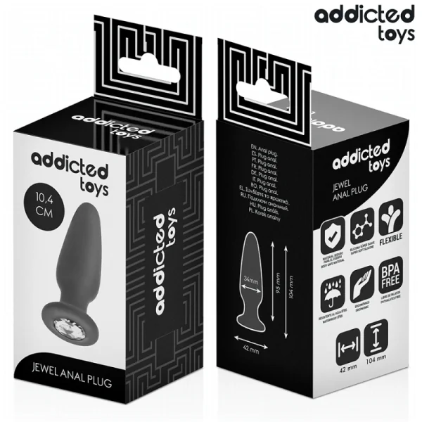 ANAL PLUG MIT JUWEL GRÖSSE M 10,4 CM VON ADDICTED TOYS