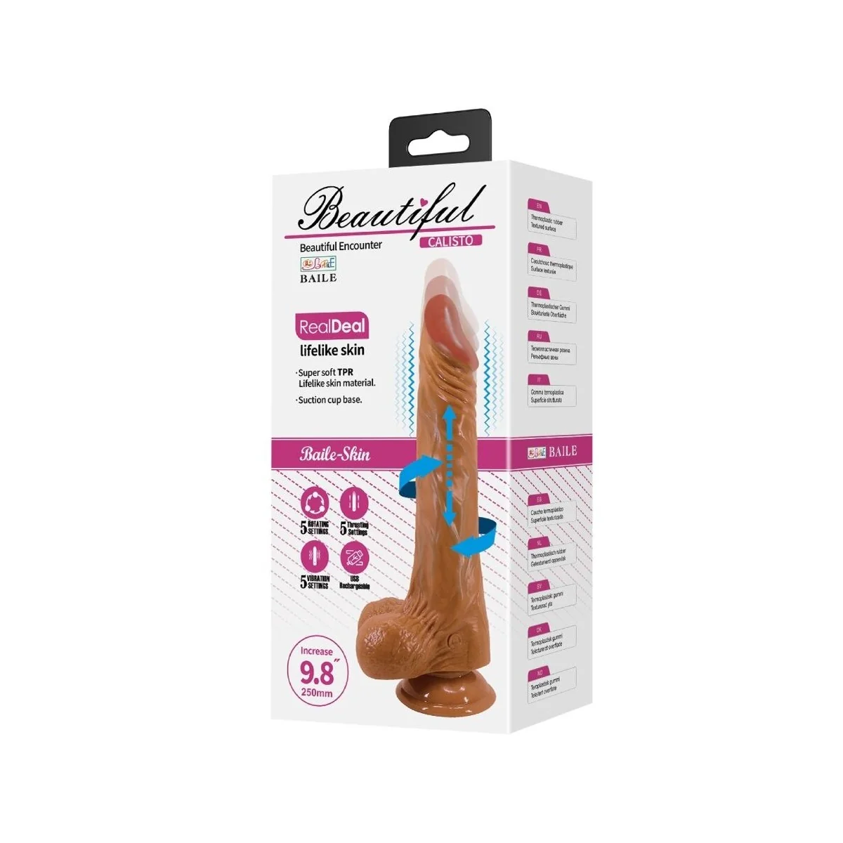 CALISTO REALISTISCHER DILDO 24 CM HAUTFARBEN VON BAILE VIBRATORS
