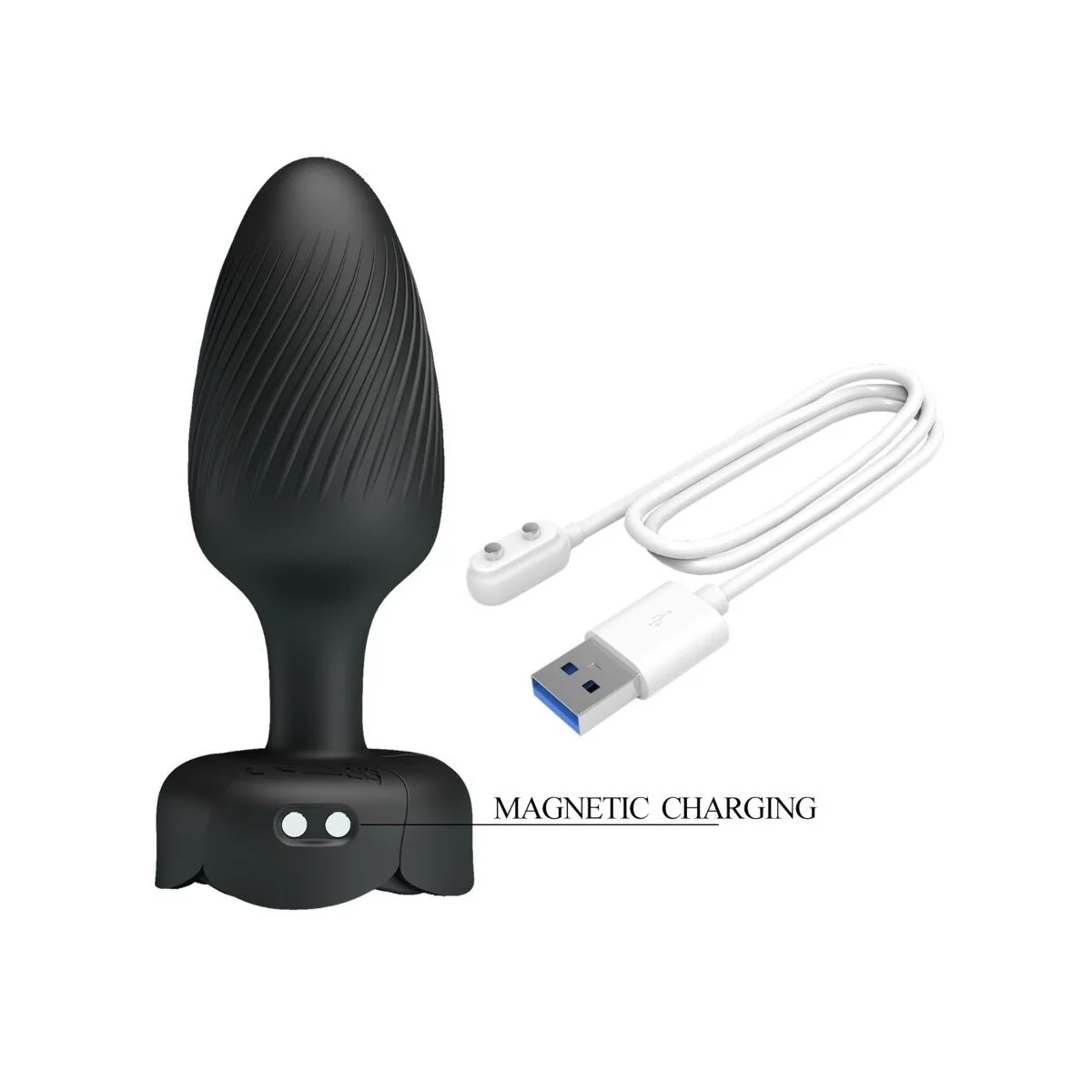 VARIAN ANAL PLUG MIT LED-LICHT SCHWARZ 10,8 CM VON PRETTY LOVE