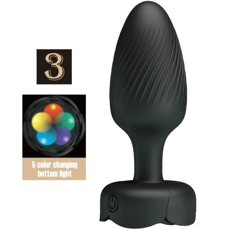 OSBORN ANAL PLUG MIT LED LICHT SCHWARZ 9,8 CM VON PRETTY LOVE