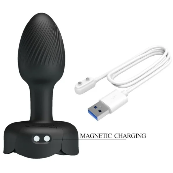 OLMAN ANAL PLUG MIT LED LICHT SCHWARZ 8,8 CM VON PRETTY LOVE