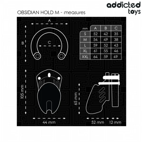 OBSIDIAN HOLD PENISKÄFIG GRÖSSE M VON ADDICTED TOYS LOCKED