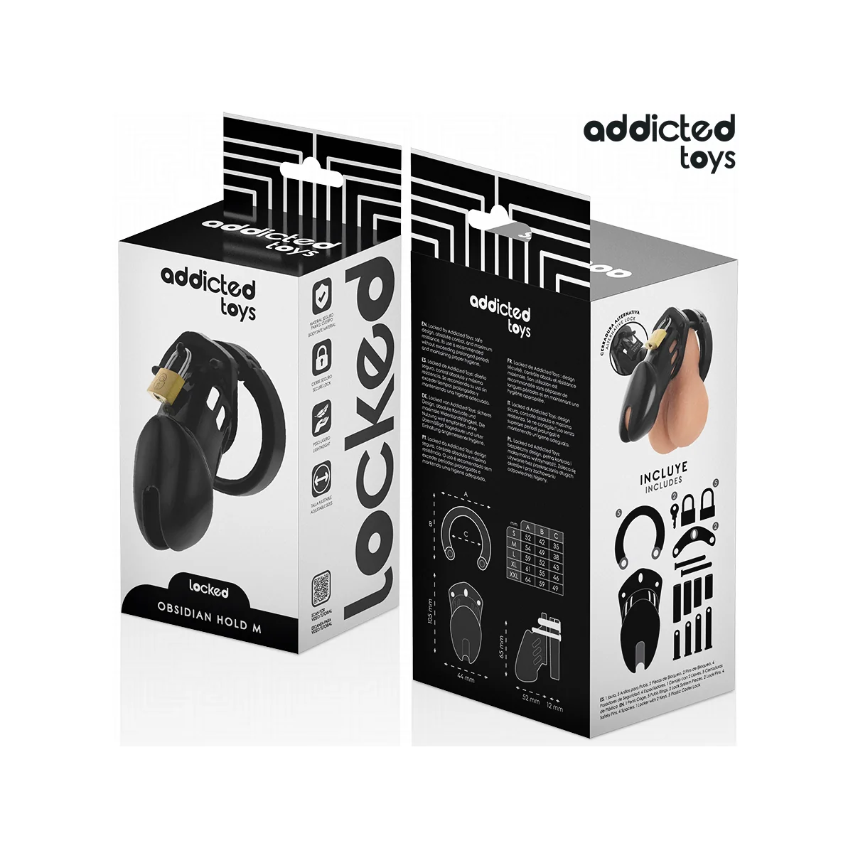 OBSIDIAN HOLD PENISKÄFIG GRÖSSE M VON ADDICTED TOYS LOCKED