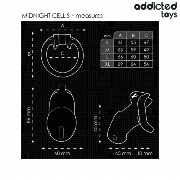 MINDNIGHT CELL PENIS CAGE GRÖSSE S VON ADDICTED TOYS LOCKED