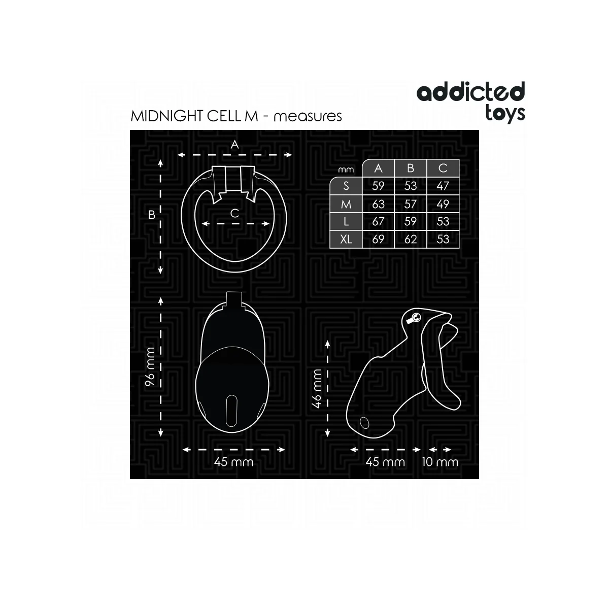 MINDNIGHT CELL PENIS CAGE GRÖSSE M VON ADDICTED TOYS LOCKED