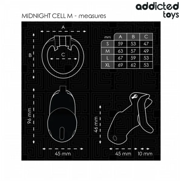 MINDNIGHT CELL PENIS CAGE GRÖSSE M VON ADDICTED TOYS LOCKED