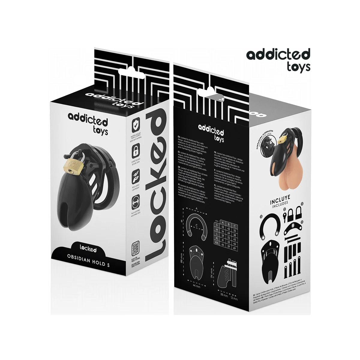 OBSIDIAN HOLD PENISKÄFIG GRÖSSE S VON ADDICTED TOYS LOCKED