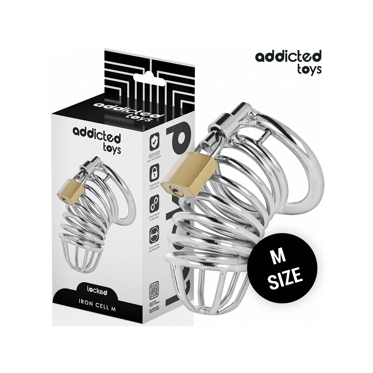 IRON CELL METALL-PENISKÄFIG GRÖSSE M VON ADDICTED TOYS LOCKED