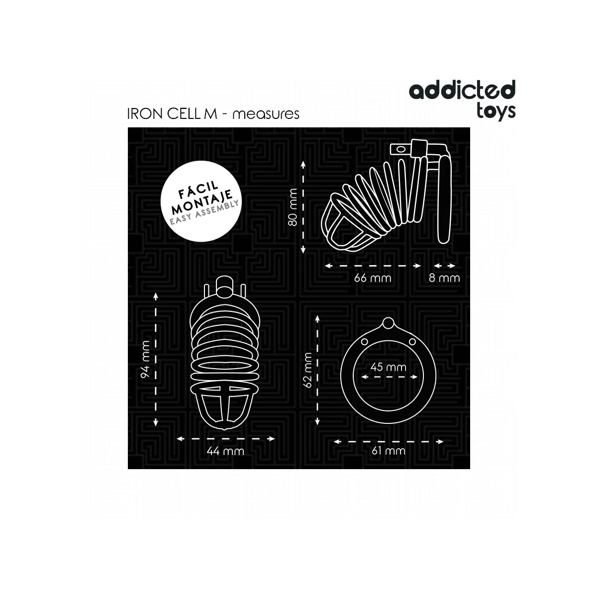 IRON CELL METALL-PENISKÄFIG GRÖSSE M VON ADDICTED TOYS LOCKED