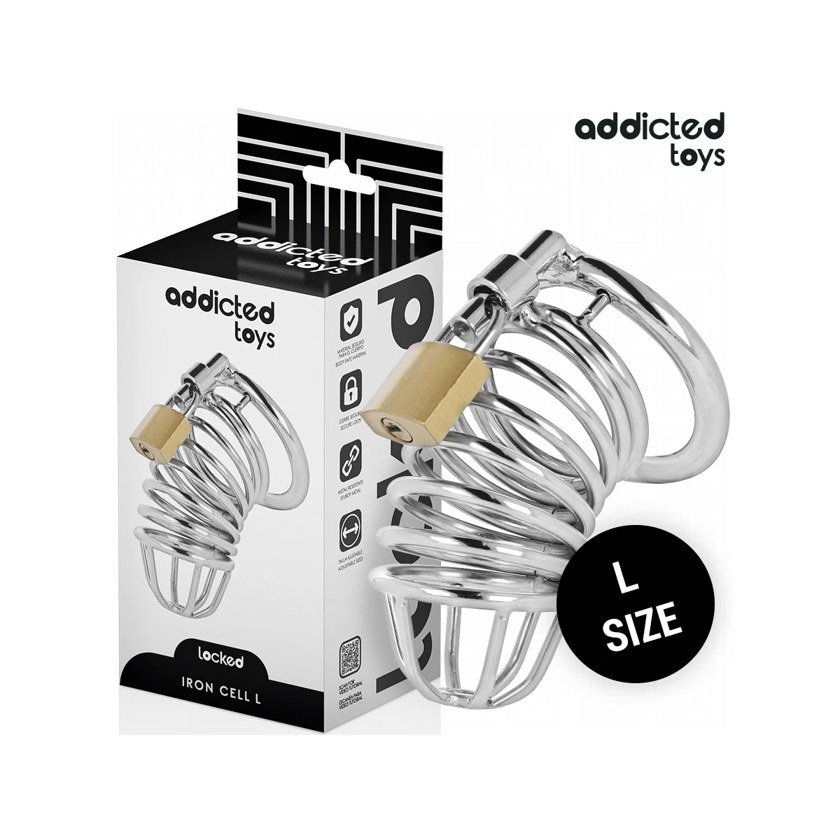 IRON CELL METALL-PENISKÄFIG 5 CM GRÖSSE L VON ADDICTED TOYS LOCKED