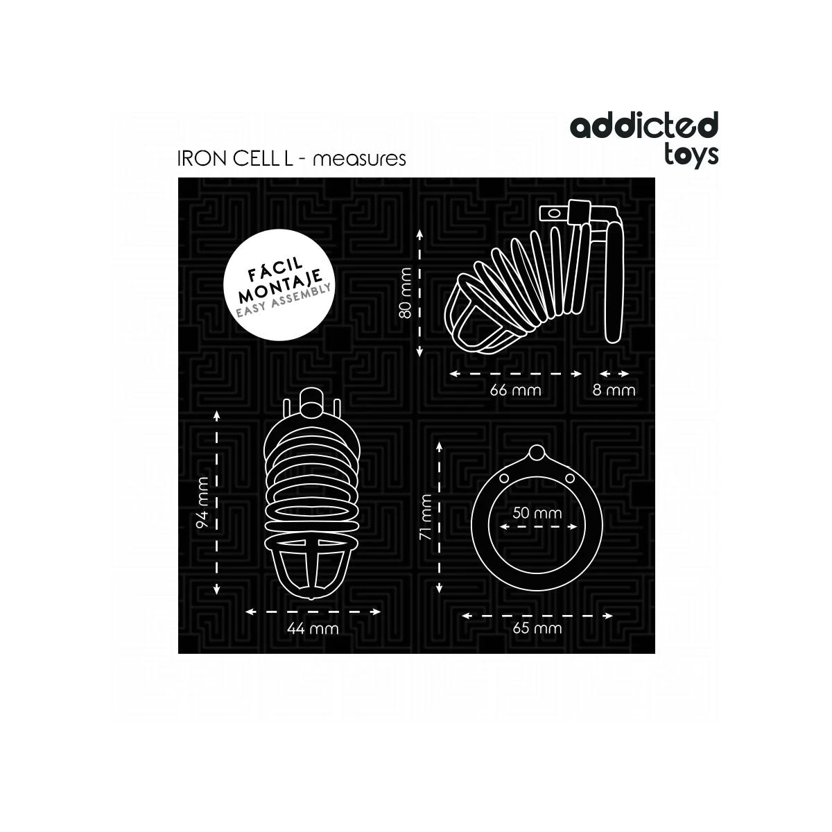 IRON CELL METALL-PENISKÄFIG 5 CM GRÖSSE L VON ADDICTED TOYS LOCKED