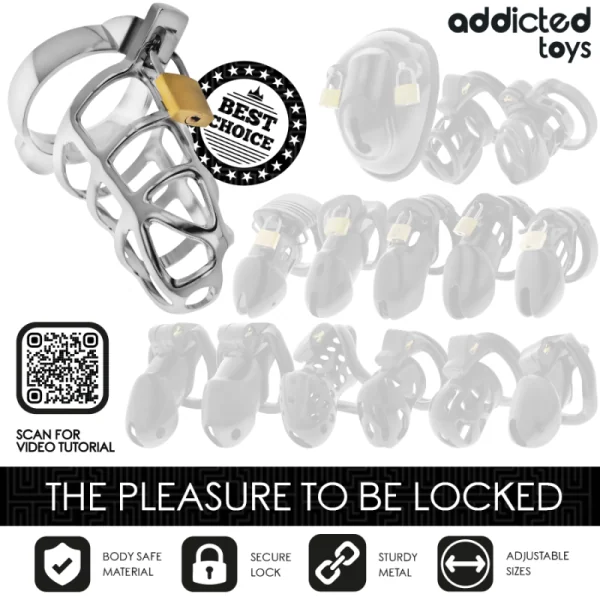 SILBERNES SCHLOSS PENISKÄFIG METALL GRÖSSE M VON ADDICTED TOYS LOCKED