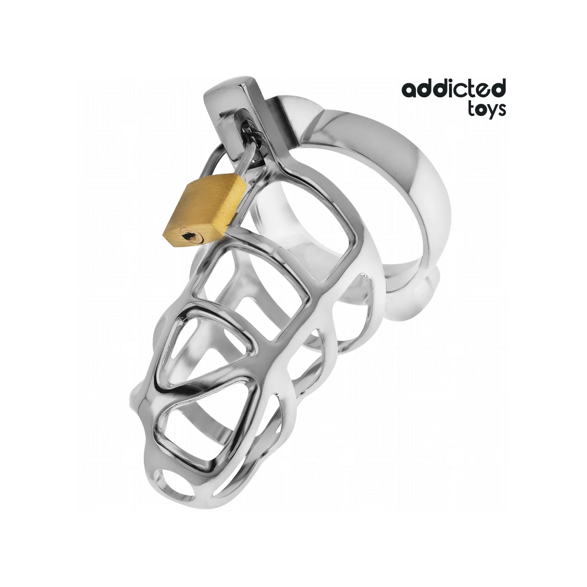 SILBERNER PENISKÄFIG AUS METALL, GRÖSSE S VON ADDICTED TOYS LOCKED