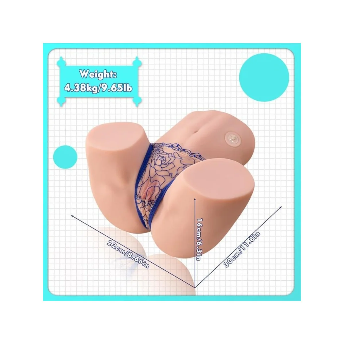 MAYA REALISTISCHER MASTURBATOR MIT SAUGFUNKTION FÜR VAGINA UND ANUS, VIBRATION UND SAUGFUNKTION, 4,5 KG VON XISE