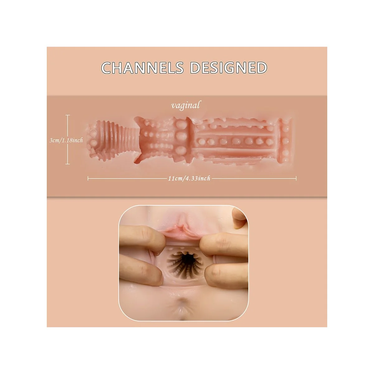 ETHEL REALISTISCHER VAGINA-MASTURBATOR MIT MEHREREN VIBRATIONSPOSITIONEN VON XISE