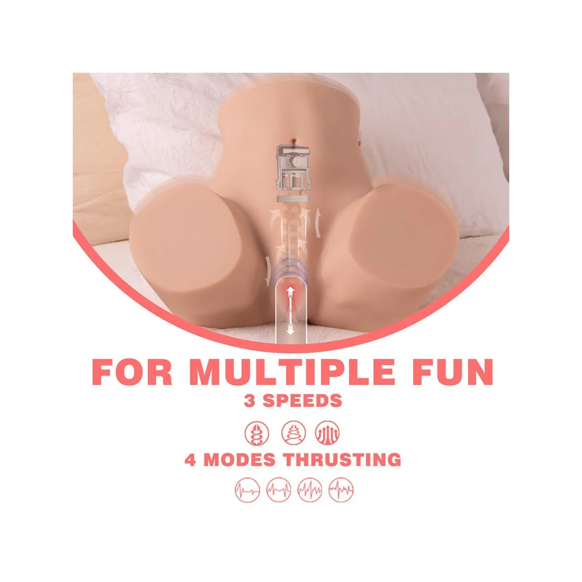 DANAE STOSSENDER REALISTISCHER VAGINA-MASTURBATOR MIT VIBRATION IN MEHREREN POSITIONEN VON XISE