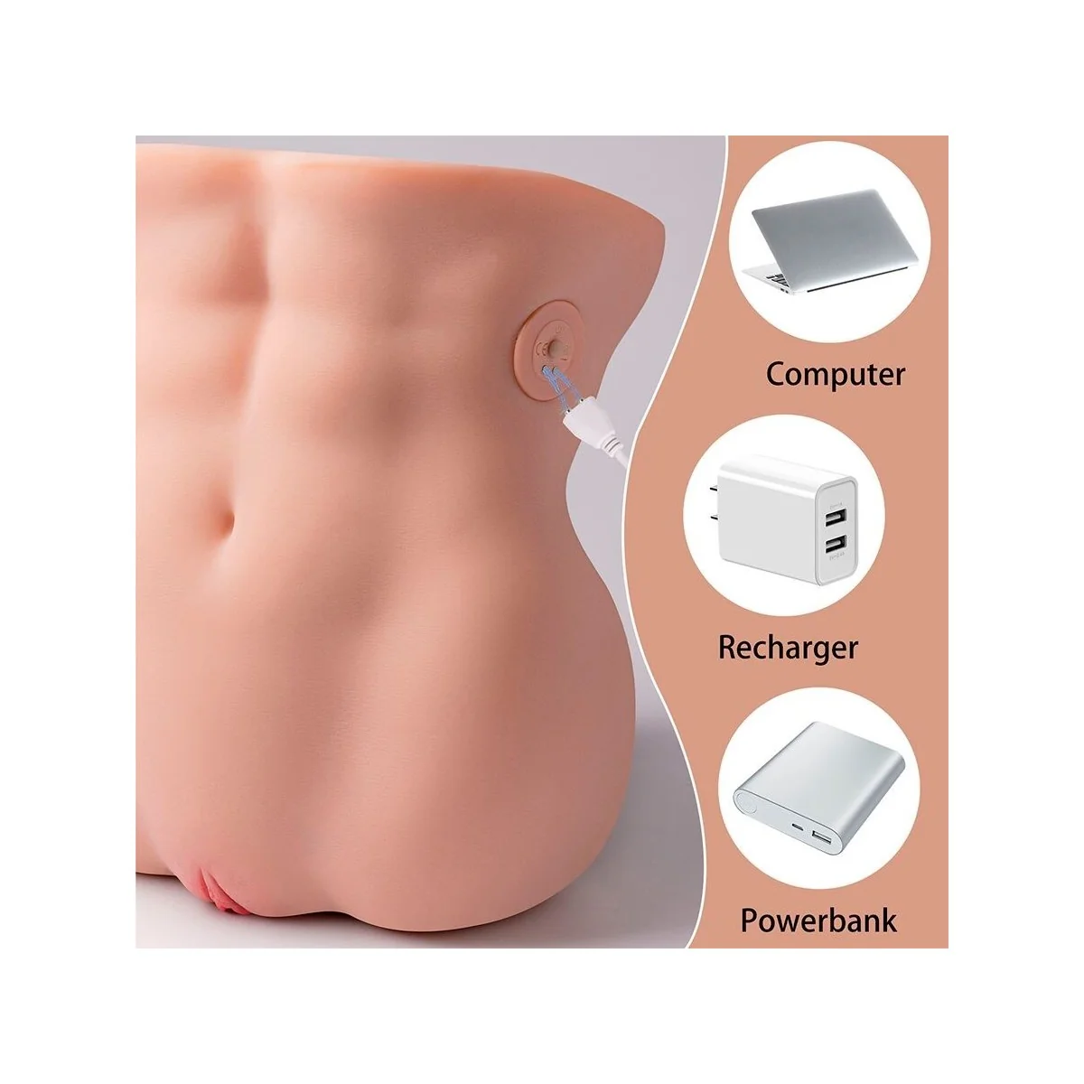 LYDIA MASTURBATOR FÜR DIE WEIBLICHE VAGINA MIT STOSSFUNKTION, 25 CM VON XISE