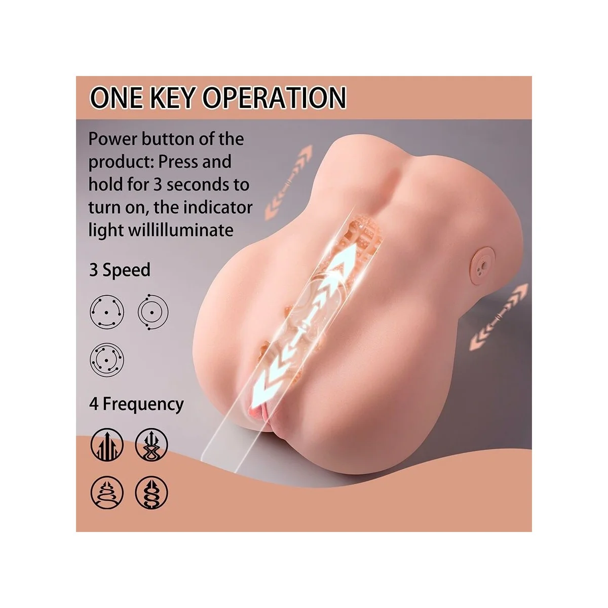 LYDIA MASTURBATOR FÜR DIE WEIBLICHE VAGINA MIT STOSSFUNKTION, 25 CM VON XISE