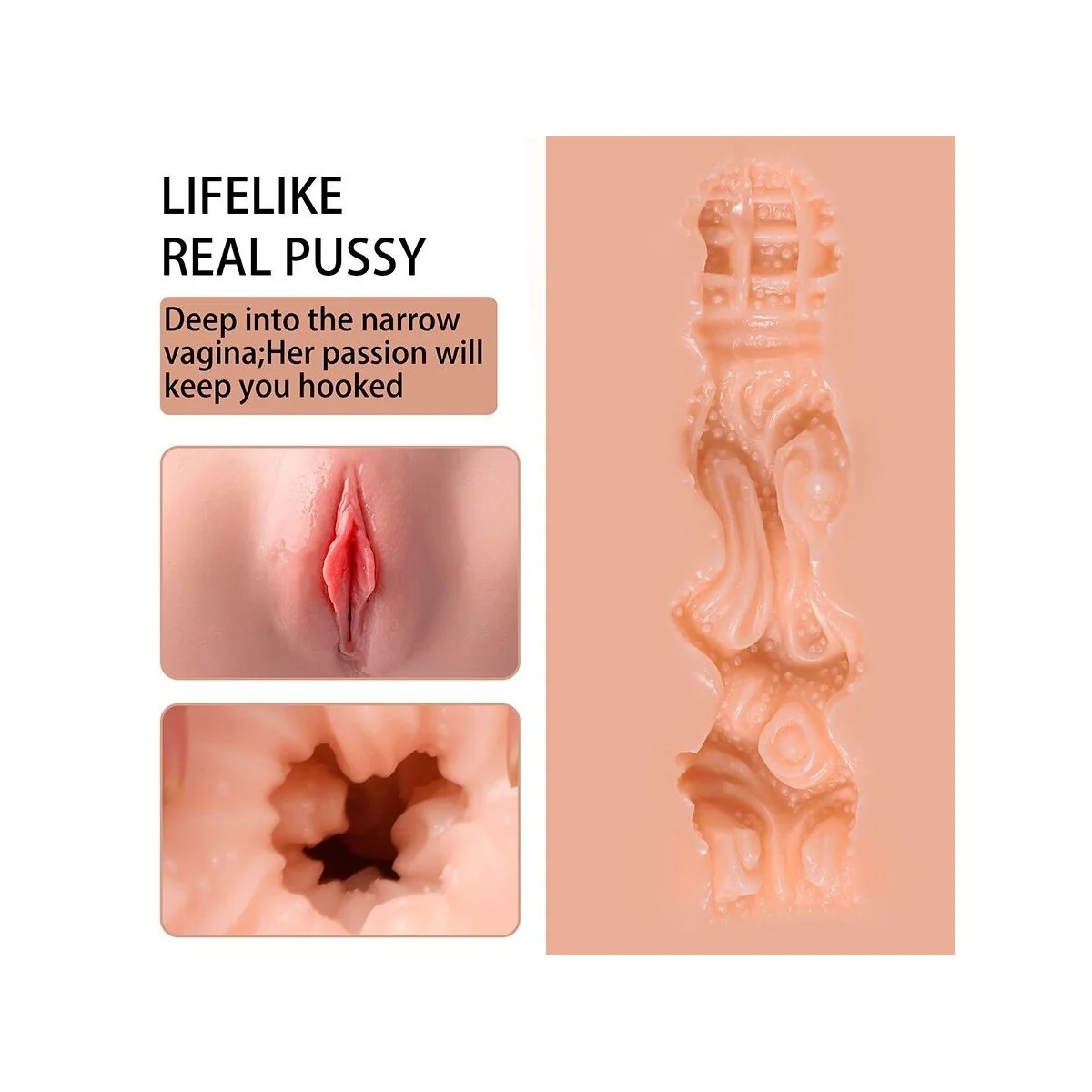 LYDIA MASTURBATOR FÜR DIE WEIBLICHE VAGINA MIT STOSSFUNKTION, 25 CM VON XISE