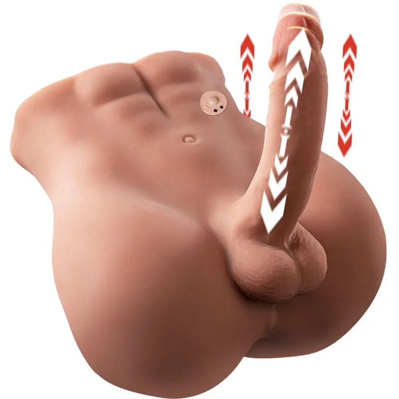 BERTLETT DILDO ASS REALISTISCHER DILDO UND ANUS-MASTURBATOR FRONTPOSITION MIT STOSSFUNKTION 18 CM VON XISE