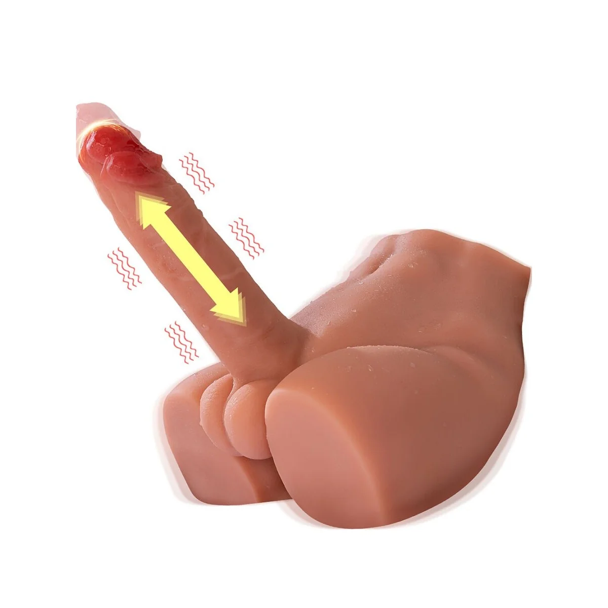 REALISTISCHER DILDO-MASTURBATOR MIT FRONTPOSITION UND STOSSFUNKTION, 17,5 CM VON XISE