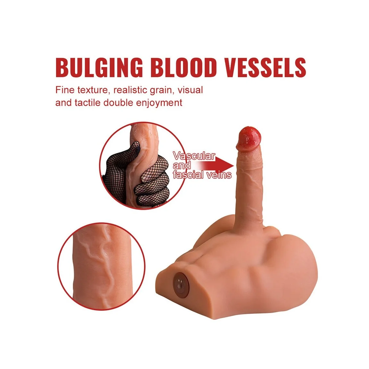 REALISTISCHER DILDO-MASTURBATOR MIT FRONTPOSITION UND STOSSFUNKTION, 17,5 CM VON XISE