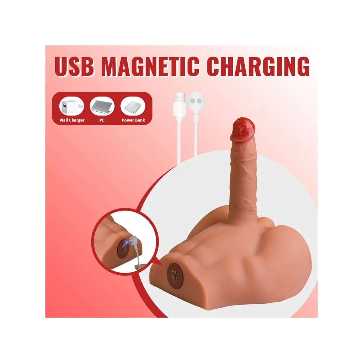 REALISTISCHER DILDO-MASTURBATOR MIT FRONTPOSITION UND STOSSFUNKTION, 17,5 CM VON XISE