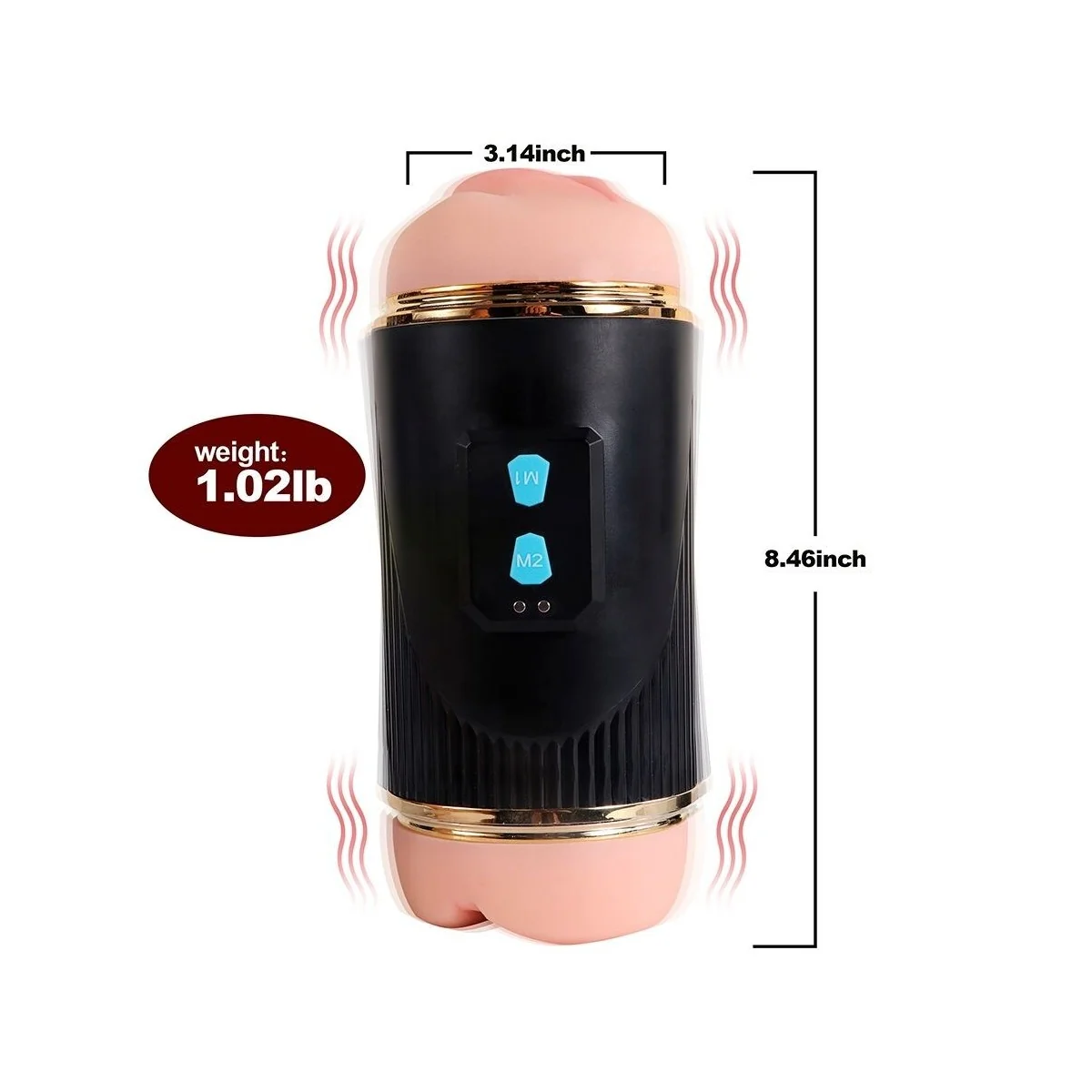 KAY DOPPELMASTURBATOR MIT DOPPELTER MUND- UND VAGINAVIBRATION VON SHEQU