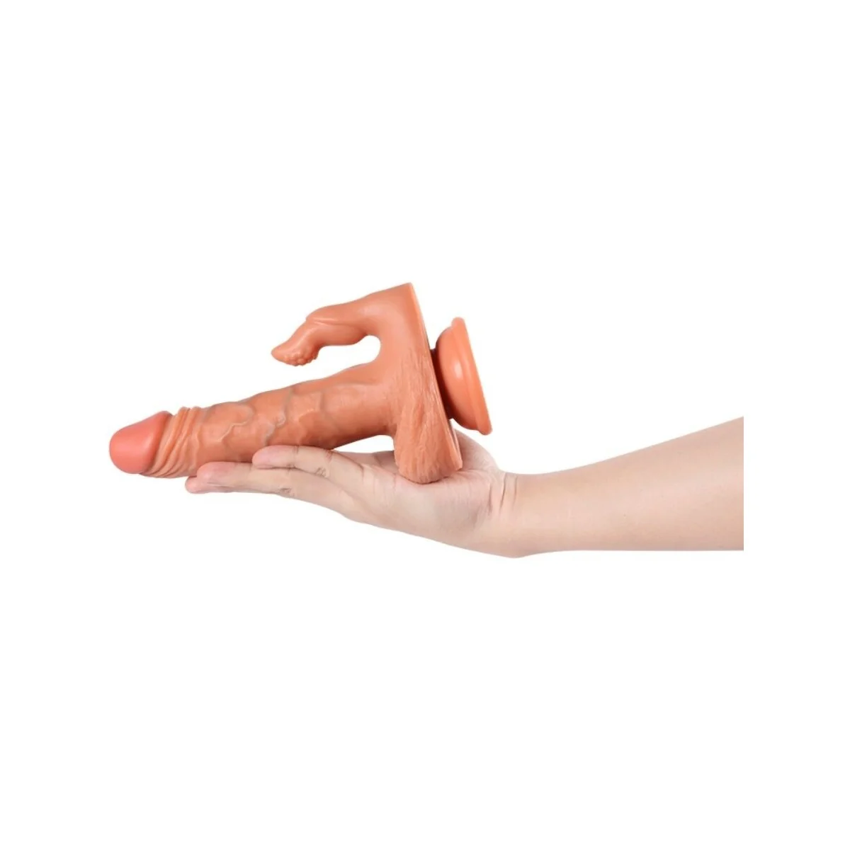 JULIAN DILDO UND KLITORISSTIMULATOR MIT VIBRATION UND MIT FERNBEDIENUNG 16 CM VON SHEQU