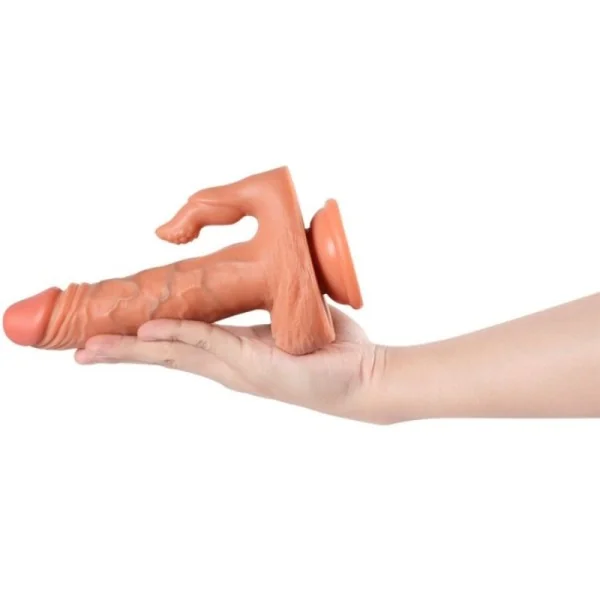 JULIAN DILDO UND KLITORISSTIMULATOR MIT VIBRATION UND MIT FERNBEDIENUNG 16 CM VON SHEQU