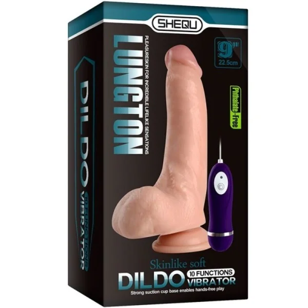 LUNGTON VIBRATORDILDO MIT FERNBEDIENUNG 22,5 CM VON SHEQU