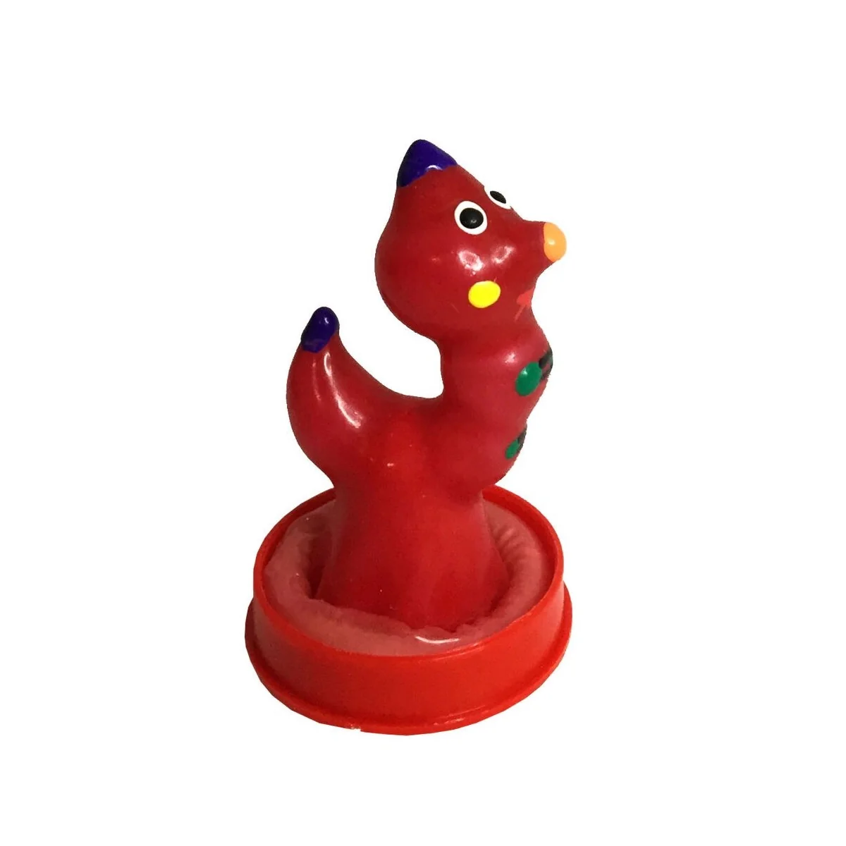 HANDBEMALTES KONDOM WURM VON KONDOMERIE