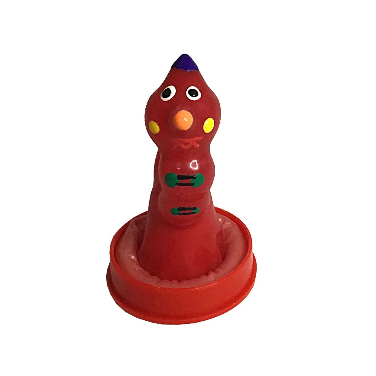 HANDBEMALTES KONDOM WURM VON KONDOMERIE