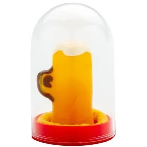 HANDBEMALTES KONDOM EIN GLAS BIER VON KONDOMERIE