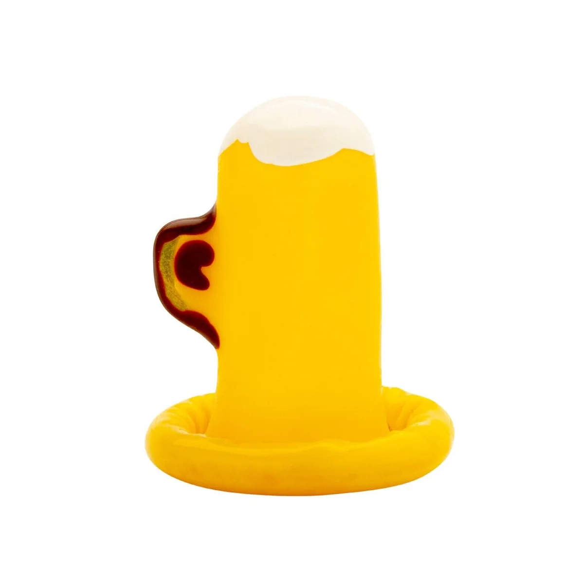 HANDBEMALTES KONDOM EIN GLAS BIER VON KONDOMERIE