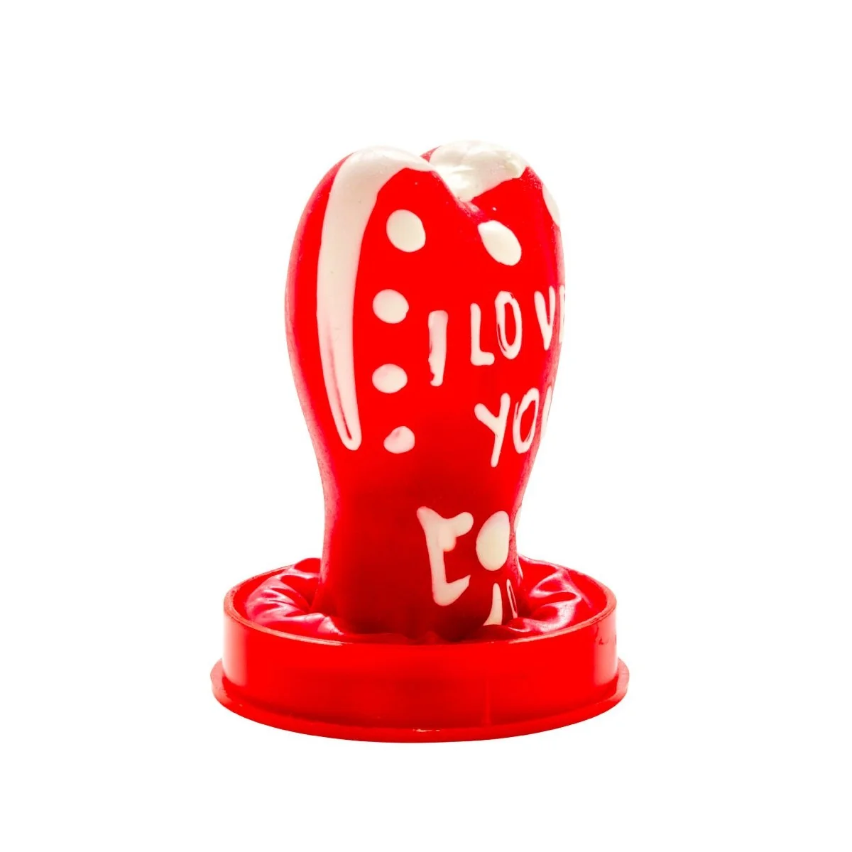 HANDBEMALTES KONDOM HERZ - ICH LIEBE DICH MODELL 1 VON KONDOMERIE