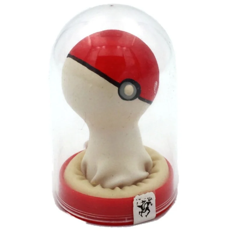 HANDBEMALTES KONDOM POKEBALL ROT-WEISS VON KONDOMERIE