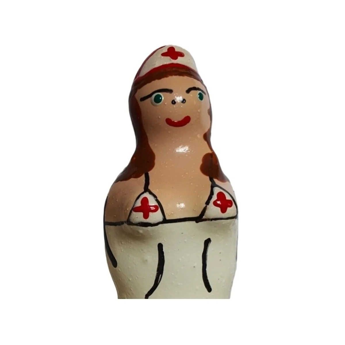 HANDBEMALTES KONDOM KRANKENSCHWESTER BRÜNETTE VON KONDOMERIE